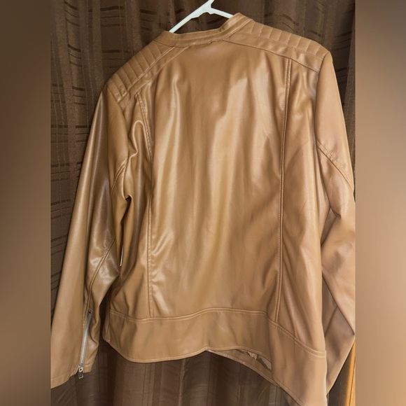 Brown faux leather jacket - Picture 4 of 4